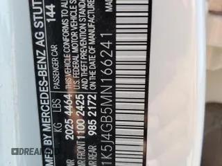 2021 Mercedes-Benz CLA 250 с VIN W1K5J4GB5MN166241, выставлен на аукционе Copart как лот 47091655 с пробегом 47 509 миль миль и Чистый • Clean title. История ставок и продаж доступна на DreamBid. Изображение 12.