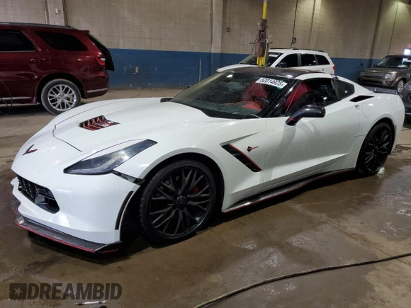 2016 Chevrolet Corvette Z51 3LT z VIN 1G1YM2D74G5107861, wystawiony jako Copart lot #52014925 z przebiegiem 40 824 mil mil oraz Czysty tytuł • Clean title. Historia ofert i sprzedaży dostępna na DreamBid. Obrazek 1.