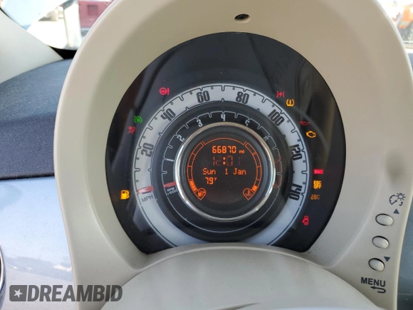 2013 FIAT 500 Pop with VIN 3C3CFFAR4DT560161, listed as a Copart auction lot 52054645 with 66,870 mi miles and Clean title. Bid and sale history available at DreamBid. Image 9.