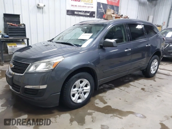 2013 Chevrolet Traverse LS with VIN 1GNKVFED2DJ239436, listed as a IAAI auction lot 41116589 with 120,161 mi miles and . Bid and sale history available at DreamBid. Image 2.