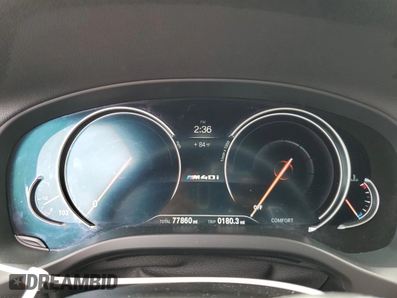 2019 BMW X4 M40i with VIN 5UXUJ5C55KLA93300, listed as a Copart auction lot 49031403 with 77,860 mi miles. Bid and sale history available at carsss.com. Image 9.
