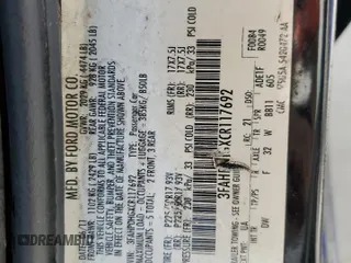 2012 Ford Fusion SE z VIN 3FAHP0HGXCR117692, wystawiony jako Copart lot #56026555 z przebiegiem 236 669 mil mil oraz Szkoda całkowita • Salvage title. Historia ofert i sprzedaży dostępna na DreamBid. Obrazek 12.