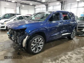 2021 Hyundai Santa Fe Calligraphy z VIN 5NMS5DAL9MH355443, wystawiony jako Copart lot #47257535 z przebiegiem 53 855 mil mil oraz Szkoda całkowita • Salvage title. Historia ofert i sprzedaży dostępna na DreamBid. Obrazek 1.