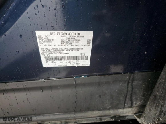 2017 Ford Explorer Platinum with VIN 1FM5K8HT1HGD21489, listed as a Copart auction lot 51014735 with 0 mi miles and Salvage Title. Bid and sale history available at carsss.com. Image 14.