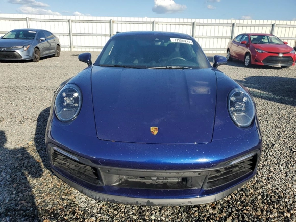 2021 Porsche 911 Carrera with VIN WP0AA2A97MS206873, listed as a Copart auction lot 77359214 with 1,036 mi miles and Salvage Title. Bid and sale history available at carsss.com. Image 5.