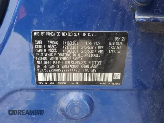 2021 Honda HR-V EX with VIN 3CZRU6H52MM744470, listed as a Copart auction lot 50653725 with 91,615 mi miles and Salvage Title. Bid and sale history available at carsss.com. Image 13.