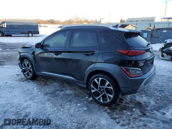 2022 Hyundai Kona Limited with VIN KM8K53A36NU902118, listed as a Copart auction lot 45153975 with 30,597 mi miles and Salvage Title. Bid and sale history available at carsss.com. Image 2.