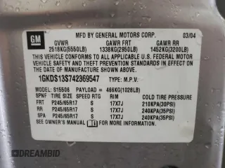 2004 GMC Envoy SLE with VIN 1GKDS13S742369547, listed as a Copart auction lot 51507445 with 119,824 mi miles and Salvage Title. Bid and sale history available at carsss.com. Image 12.