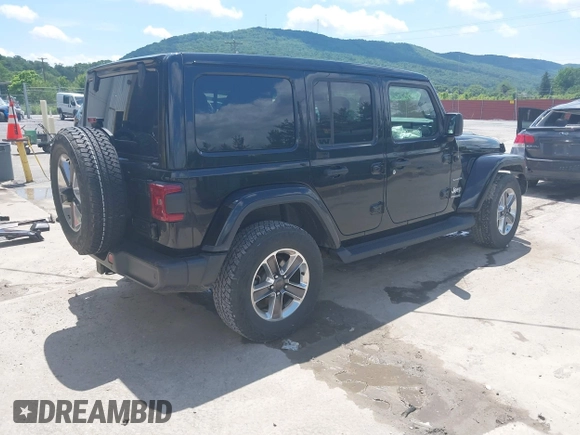 2021 Jeep Wrangler Unlimited Sahara with VIN 1C4HJXEN4MW610287, listed as a IAAI auction lot 42538525 with 24,861 mi miles and . Bid and sale history available at DreamBid. Image 4.