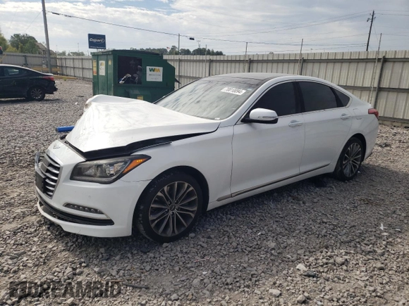 2017 Genesis G80 3.8L with VIN KMHGN4JE8HU172472, listed as a Copart auction lot 70010094 with 104,234 mi miles and Salvage Title. Bid and sale history available at carsss.com. Image 1.