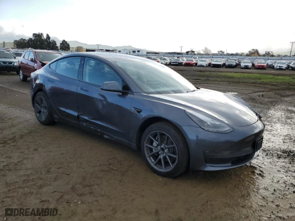 2023 Tesla Model 3 with VIN 5YJ3E1EA3PF697049, listed as a Copart auction lot 50838675 with 12,373 mi miles and Salvage Title. Bid and sale history available at carsss.com. Image 4.