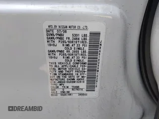 2009 Infiniti FX with VIN JNRAS18U89M102616, listed as a IAAI auction lot 42273259 with 155,174 mi miles and . Bid and sale history available at DreamBid. Image 9.