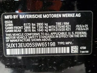 2025 BMW X5 sDrive40i z VIN 5UX13EU05S9W65198, wystawiony jako Copart lot #48498235 z przebiegiem 2 475 mil mil oraz Szkoda całkowita • Salvage title. Historia ofert i sprzedaży dostępna na DreamBid. Obrazek 14.