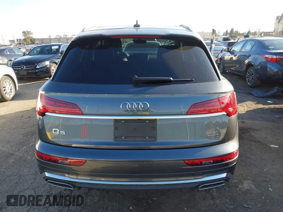 2023 Audi Q5 S line Premium with VIN WA1GAAFY7P2137461, listed as a IAAI auction lot 41621439 with 21,100 mi miles. Bid and sale history available at carsss.com. Image 17.