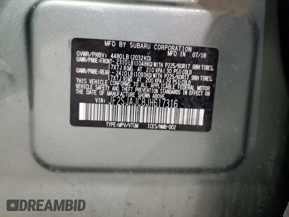 2018 Subaru Forester Limited with VIN JF2SJAJC8JH617316, listed as a Copart auction lot 53460365 with 81,825 mi miles and Salvage Title. Bid and sale history available at carsss.com. Image 14.