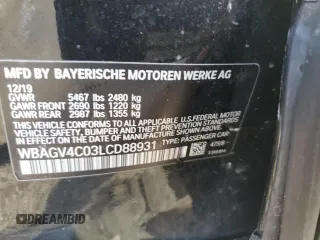 2020 BMW 8 Series 840i with VIN WBAGV4C03LCD88931, listed as a Copart auction lot 77530864 with 41,667 mi miles and Salvage title. Bid and sale history available at DreamBid. Image 13.