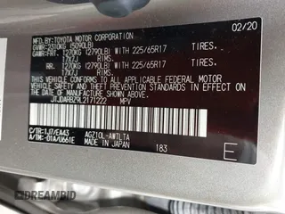 2020 Lexus NX 300 with VIN JTJDARBZ9L2171222, listed as a IAAI auction lot 42468707 with 58,733 mi miles and . Bid and sale history available at DreamBid. Image 9.