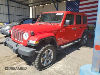 2021 Jeep Wrangler Unlimited Sahara z VIN 1C4HJXEN1MW592105, wystawiony jako Copart lot #61576755 z przebiegiem Nie podano mil oraz Czysty tytuł • Clean title. Historia ofert i sprzedaży dostępna na DreamBid. Obrazek 1.