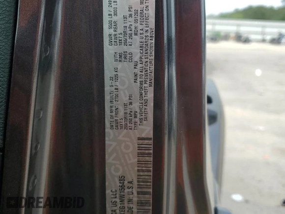 2022 Jeep Wrangler Unlimited Sahara with VIN 1C4HJXEG1NW156485, listed as a Copart auction lot 53895925 with 45,564 mi miles and Salvage title. Bid and sale history available at DreamBid. Image 13.