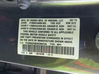 2019 Honda CR-V EX-L with VIN 7FARW2H82KE054744, listed as a IAAI auction lot 41443194 with 24,403 mi miles. Bid and sale history available at carsss.com. Image 9.