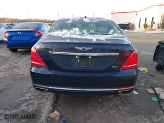 2018 Genesis G90 3.3T Premium with VIN KMHG34JA5JU043341, listed as a IAAI auction lot 41272841 with 33,527 mi miles. Bid and sale history available at carsss.com. Image 16.