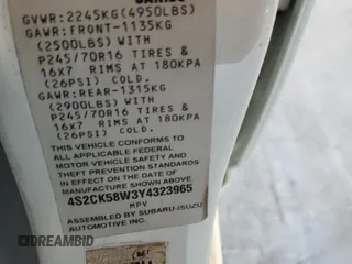 2000 Isuzu Rodeo S z VIN 4S2CK58W3Y4323965, wystawiony jako Copart lot #61189435 z przebiegiem 211 726 mil mil oraz Szkoda całkowita • Salvage title. Historia ofert i sprzedaży dostępna na DreamBid. Obrazek 12.