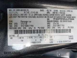 2018 Ford Focus SE with VIN 1FADP3FE0JL270966, listed as a IAAI auction lot 42206548 with 89,067 mi miles and . Bid and sale history available at DreamBid. Image 9.