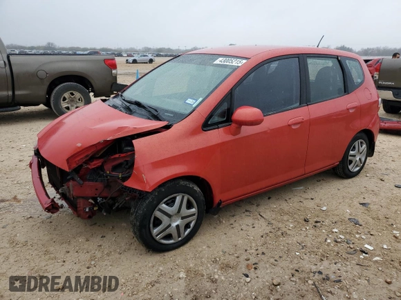 2008 Honda Fit with VIN JHMGD38488S020748, listed as a Copart auction lot 43005215 with 187,322 mi miles and Salvage Title. Bid and sale history available at carsss.com. Image 1.