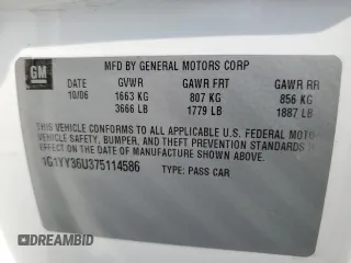 2007 Chevrolet Corvette z VIN 1G1YY36U375114586, wystawiony jako Copart lot #72721504 z przebiegiem 101 409 mil mil oraz Szkoda całkowita • Salvage title. Historia ofert i sprzedaży dostępna na DreamBid. Obrazek 14.