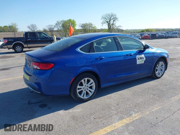 2015 Chrysler 200 Limited with VIN 1C3CCCAB8FN697293, listed as a IAAI auction lot 42198434 with 129,912 mi miles and . Bid and sale history available at DreamBid. Image 4.