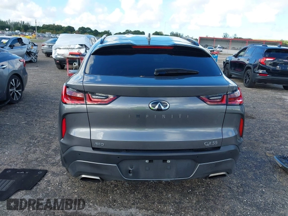2023 Infiniti QX55 Luxe z VIN 3PCAJ5JR3PF106482, wystawiony jako IAAI lot #40831385 z przebiegiem 33 013 mil mil oraz . Historia ofert i sprzedaży dostępna na DreamBid. Obrazek 16.