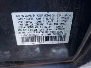 2006 Acura TSX Navi with VIN JH4CL95906C033408, listed as a Copart auction lot 86137534 with 193,291 mi miles and Salvage title. Bid and sale history available at DreamBid. Image 14.