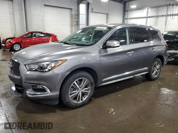 2019 Infiniti QX60 Luxe with VIN 5N1DL0MM7KC567163, listed as a Copart auction lot 49100445 with 89,030 mi miles and Salvage title. Bid and sale history available at DreamBid. Image 1.