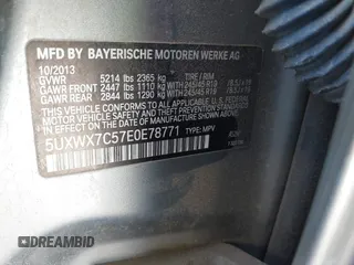 2014 BMW X3 xDrive35i z VIN 5UXWX7C57E0E78771, wystawiony jako IAAI lot #42037976 z przebiegiem 80 848 mil mil oraz . Historia ofert i sprzedaży dostępna na DreamBid. Obrazek 9.