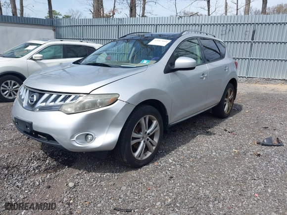 2009 Nissan Murano SL with VIN JN8AZ18W39W113772, listed as a IAAI auction lot 42067004 with 206,732 mi miles. Bid and sale history available at carsss.com. Image 2.