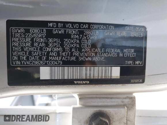 2007 Volvo XC90 I6 z VIN YV4CZ982671330479, wystawiony jako IAAI lot #40791913 z przebiegiem 234 077 mil mil oraz . Historia ofert i sprzedaży dostępna na DreamBid. Obrazek 9.