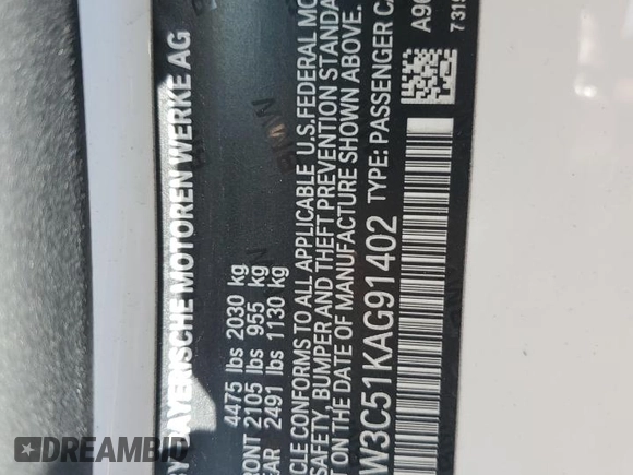 2019 BMW 4 Series 430i with VIN WBA4W3C51KAG91402, listed as a Copart auction lot 47631785 with 81,039 mi miles and Salvage Title. Bid and sale history available at carsss.com. Image 14.