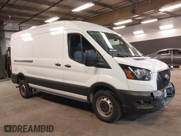 2023 Ford Transit Cargo with VIN 1FTBR1C86PKB37075, listed as a IAAI auction lot 41856721 with 20,540 mi miles. Bid and sale history available at carsss.com. Image 1.
