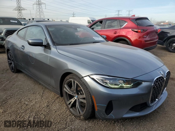 2021 BMW 4 Series 430i xDrive with VIN WBA73AP0XMCF22236, listed as a Copart auction lot 84704774 with 0 mi miles and Salvage Title. Bid and sale history available at carsss.com. Image 4.