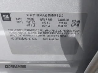 2012 Chevrolet Cruze 1LT with VIN 1G1PF5SC1C7177307, listed as a IAAI auction lot 42142726 with 309,002 mi miles and . Bid and sale history available at DreamBid. Image 9.
