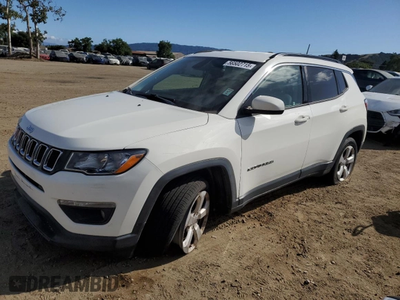2018 Jeep Compass Latitude with VIN 3C4NJCBB7JT233848, listed as a Copart auction lot 56502715 with 94,665 mi miles and Salvage title. Bid and sale history available at DreamBid. Image 1.