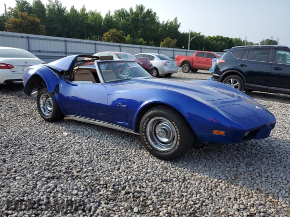1975 Chevrolet Corvette with VIN 1Z37J5S415588, listed as a Copart auction lot 59477955 with 58,044 mi miles and Salvage title. Bid and sale history available at DreamBid. Image 4.