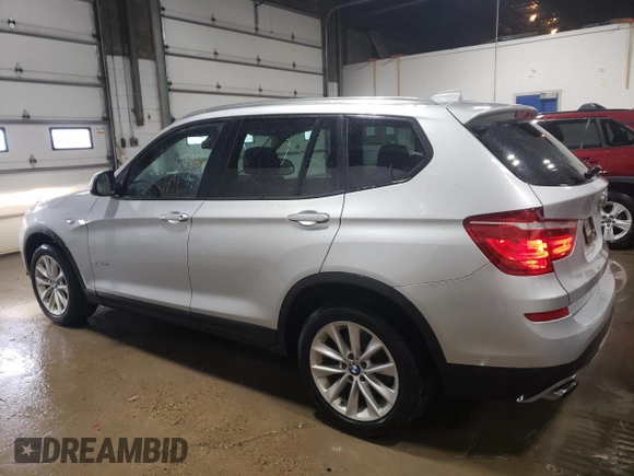 2015 BMW X3 xDrive28i with VIN 5UXWX9C50F0D51227, listed as a Copart auction lot 44047025 with 192,512 mi miles and Clean Title. Bid and sale history available at DreamBid. Image 2.
