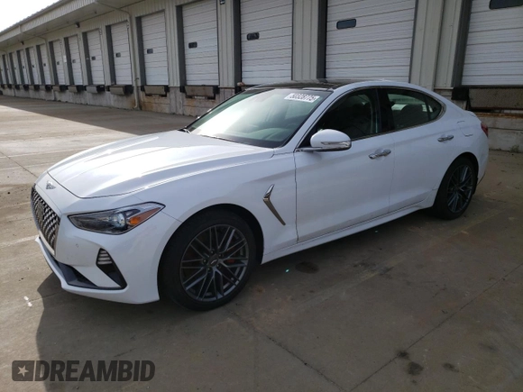 2019 Genesis G70 3.3T Advanced with VIN KMTG74LE1KU030470, listed as a Copart auction lot 50328775 with 27,312 mi miles and Salvage Title. Bid and sale history available at carsss.com. Image 1.