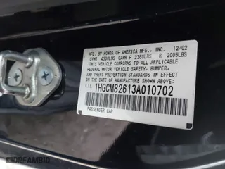 2003 Honda Accord Cpe EX with VIN 1HGCM82613A010702, listed as a IAAI auction lot 41846393 with 277,240 mi miles. Bid and sale history available at carsss.com. Image 9.