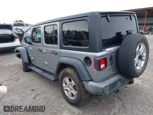 2018 Jeep Wrangler Unlimited Sport z VIN 1C4HJXDG1JW133543, wystawiony jako IAAI lot #41730522 z przebiegiem 81 667 mil mil oraz . Historia ofert i sprzedaży dostępna na DreamBid. Obrazek 3.