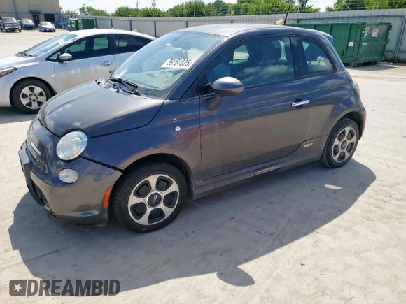 2016 FIAT 500e with VIN 3C3CFFGE3GT221786, listed as a Copart auction lot 59161025 with Not provided miles and Salvage title. Bid and sale history available at DreamBid. Image 1.