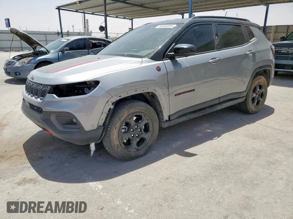 2023 Jeep Compass Trailhawk с VIN 3C4NJDDN6PT540840, выставлен на аукционе Copart как лот 56580895 с пробегом 12 680 миль миль и Списание • Salvage title. История ставок и продаж доступна на DreamBid. Изображение 1.