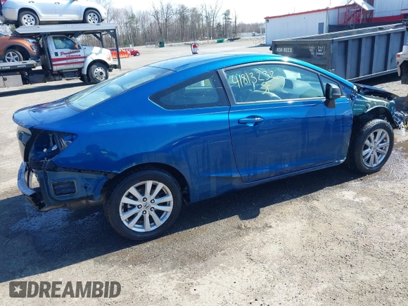 2012 Honda Civic Cpe EX with VIN 2HGFG3B83CH540485, listed as a IAAI auction lot 41813232 with 212,901 mi miles. Bid and sale history available at carsss.com. Image 4.
