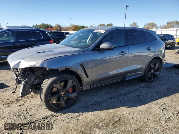 2021 Jaguar F-Pace SVR z VIN SADCZ2EE3MA681181, wystawiony jako Copart lot #82393414 z przebiegiem 21 895 mil mil oraz Szkoda całkowita • Salvage title. Historia ofert i sprzedaży dostępna na DreamBid. Obrazek 1.